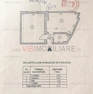 Piata Unirii -vav Unirea Shopping Center - Garsoniera 1992 - 42mp - cu centrala