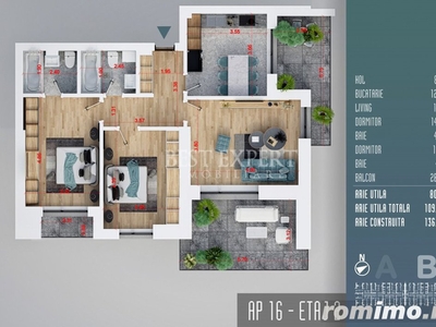 Titan Liviu Rebreanu Apartament 3 camere decomandate Incalzire in pardoseala