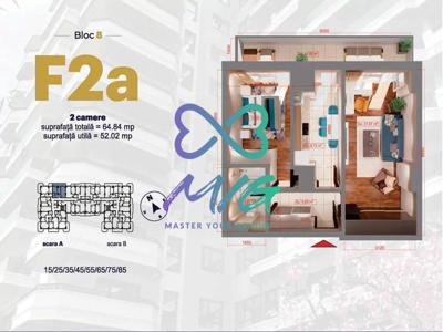Apartament 2 camere + balcon, decomandat, complex Lux Copou, Iasi