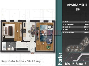 Apartament 1 camera de inchiriat Zona 300