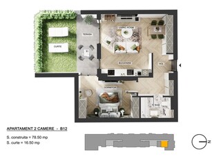 Apartament 2 camere Pipera Plaza, apartament 2 camere curte privata