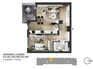 Apartament 2 camere Pipera Plaza apartament 2 camere bloc finalizat Comisio