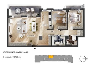 Apartament 3 camere Ilfov Apartament 3 camere Pipera Plaza Bloc Finalizat