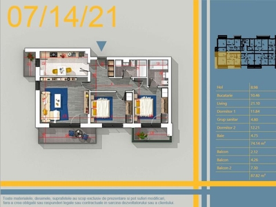 (AP.14/2) 3 camere Titan - Theodor Pallady - Metrou Teclu - Estimobiliar