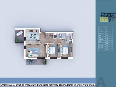 (AP.47/BL.3/C1) 3 camere Theodor Pallady - Metrou Teclu - Estimobiliar