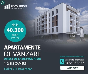 COMISION 0% - Apartamente 1, 2 si 3 camere - Daliei 2H, Baia Mare