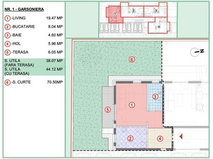 Garsoniera Ilfov Gars 45mp+70mp curte