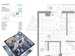 Nicolina apartament nou 70 mp, 2 camere, decomandat, de vanzare, Rondul Vechi, Cod 144444