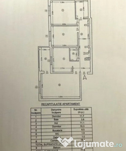 Apartament 3 camere decomandat 2 bai Canta-Elena Cuza 72mp