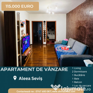 Apartament spațios, 3 camere, 73 mp, parcare, Aleea Seviș