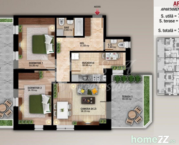 Apartament de 3 camere