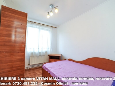 Inchiriere apartament 3 camere Vitan Mall, centrala termica 3 camere decomandate