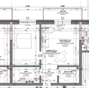 Apartament 2 camere semifinisat Beta Residence