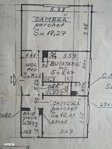 Apartament de 53.37 Mp, decomandat, semicentral