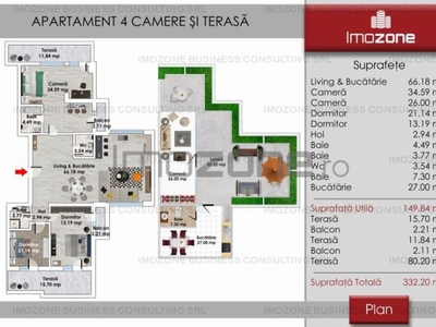 DRUMUL TABEREI - 4 CAMERE, 3 BAI, 321MP UTILI, BLOC FINALIZAT, LIVING 66MP!