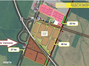 Parcele Teren industrial hale Arad sud, DN69, A1, Centura Sud-Est, PUZ