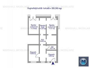 Spatiu comercial de vanzare, zona Vest - Lamaita, 98.96 mp