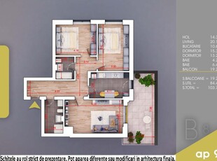 (AP. 97/8/B) 3 camere Theodor Pallady - Metrou Teclu - Estimobiliar