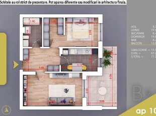 (Ap.105/9/B) 2 camere Titan - Pallady - Metrou Nicolae Teclu - Estimobiliar