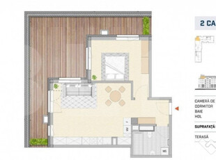 Apartament 2 camere, terasa generoasa, zona SEMICENTRALA