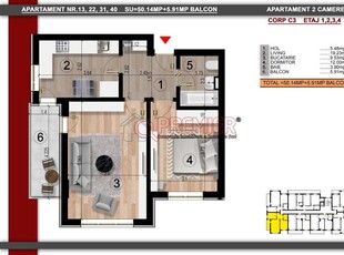 Berceni M2 2 Camere- 10 Min Popesti Leordeni