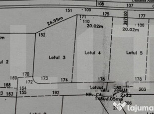 Parcele intravilane cu suprafata cuprinsa intre 708 - 768 mp