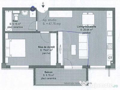 Apartament 2 camere in bloc nou Cetatii Floresti