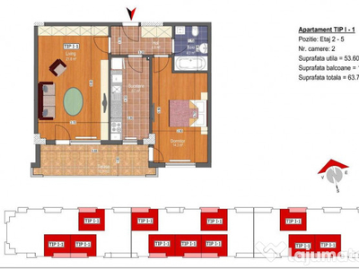 Apartament 2 camere , bloc nou 62.80 m² ,Metrou N. Teclu