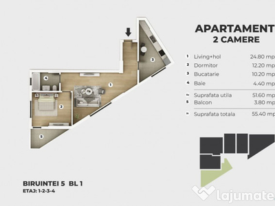 Apartament 2 camere în bloc nou cu promoție specială!