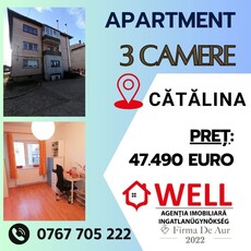 De vânzare apartament cu 3 camere pe strada Principală, în Cătălina!