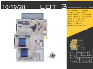 AP. 3 CAM. PROIECT PREMIUM BLOC P+3 CU LOC DE PARCARE INCLUS!