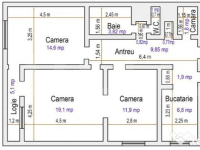 Apartament 4 camere, etaj intermediar, loc de parcare, zona