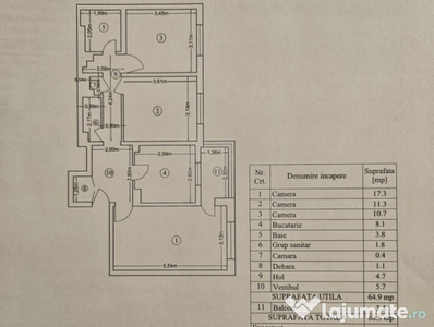 Stefan cel Mare - Stadionul DINAMO - Apartament 3 camere bloc 1983