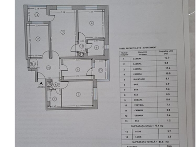 Apartament 4 camere 2 bai 1983 Grigorescu / Salajan