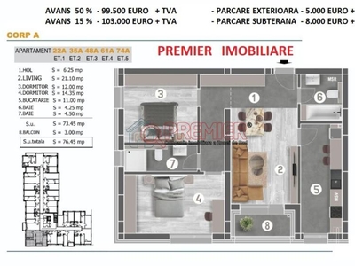 Parcul Tudor Arghezi - Metalurgiei - 3 camere - 97500 euro - Cavar Rezidence