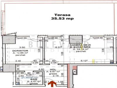Comision 0. Apartament 2 camere + terasa 35 mp, bloc nou!