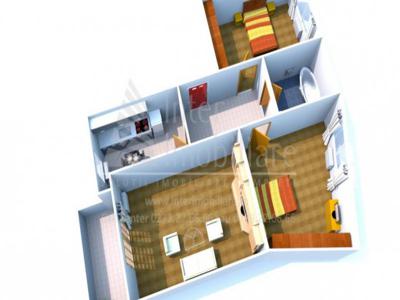 Pacurari apartament nou 75 mp, 3 camere, decomandat, de vanzare, Rond Profi, Cod 140549
