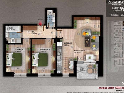 Apartament 3 camere Theodor Pallady-Metrou Nicolae Teclu-Sector 3