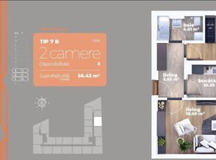 Apartament 2 camere / decomandat/ Liviu Rebreanu