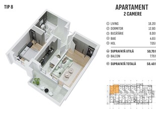 Apartament 2 camere - SEMIDECOMANDAT - Metrou Berceni