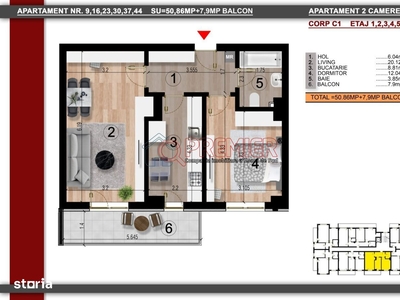 Metrou Berceni - 2 camere decomandat - bucatarie pe mijloc