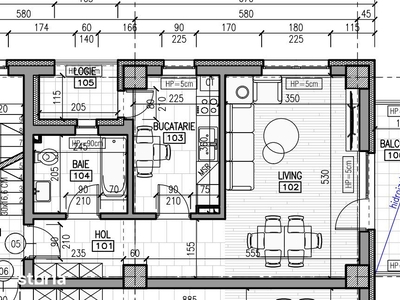 Studio - Etaj 2 - Suprafata 59.89 m2 - Tva 9% Inclus