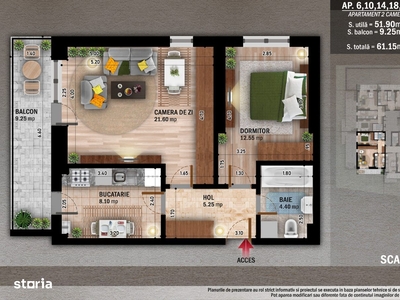 Apartament cu doua camere compartimentare speciala