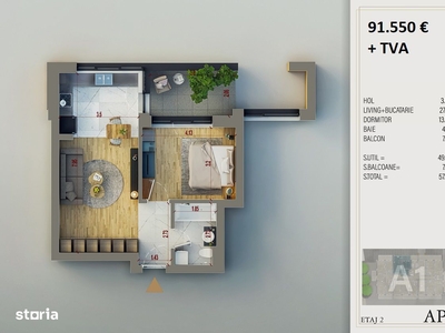 Apartament 2 camere – confort 1 - decomandat - Drumul Taberei