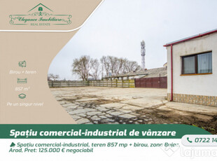 Spațiu comercial-industrial, teren 857 mp + birou, zona Buj