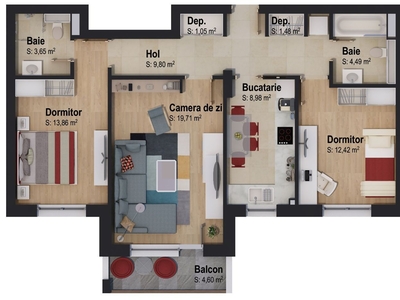 Apartament cu 3 camere Victory by Casa Nobel