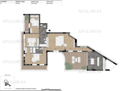 Apartament 4 camere 135mp + Terasa 55mp / Licurg 2 / Armeneasca