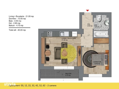 Apartament 2 camere, incalzire in pardoseala, finisaje premium, sect 4