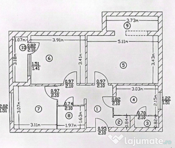 Apartament 3 camere, decomandat, bloc din 1978, anvelopat/ D