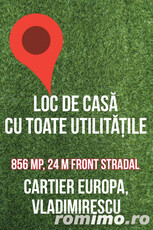 Loc de casa cu toate utilitatile, 856mp, Cartierul Europa-Vladimirescu